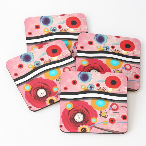 Item preview, Red Anemones & Whimsical Ranunculus Black Belt designed and sold by rupydetequila.