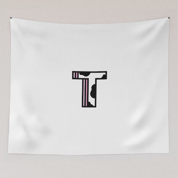 Item preview, Cow Print Letter T (Pink, 3D) designed and sold by michellejramos.