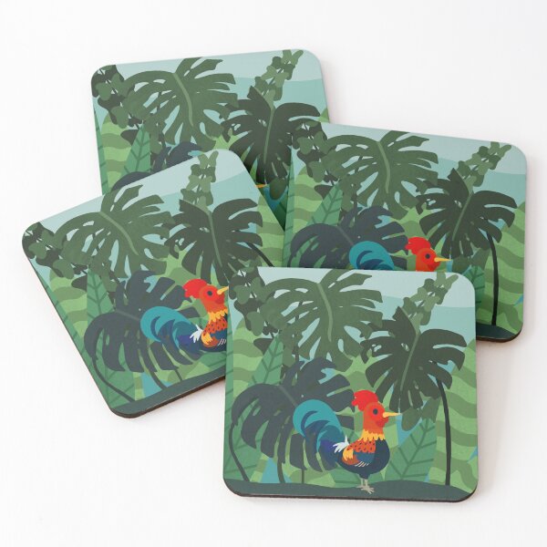 Item preview, Rooster and Tropical Flora designed and sold by orrange.