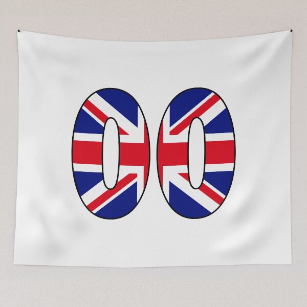 Item preview, Number 00 with UK flag on the background designed and sold by AllShirts21.