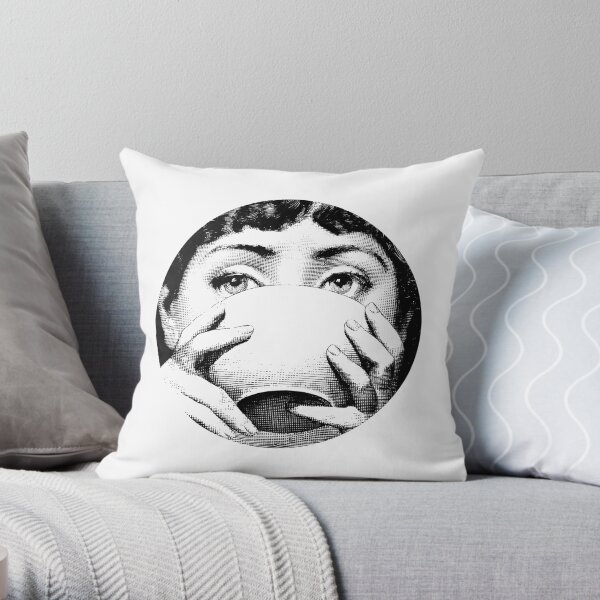 Lina Cavalieri Pop Art Fornasetti girl Throw Pillow
