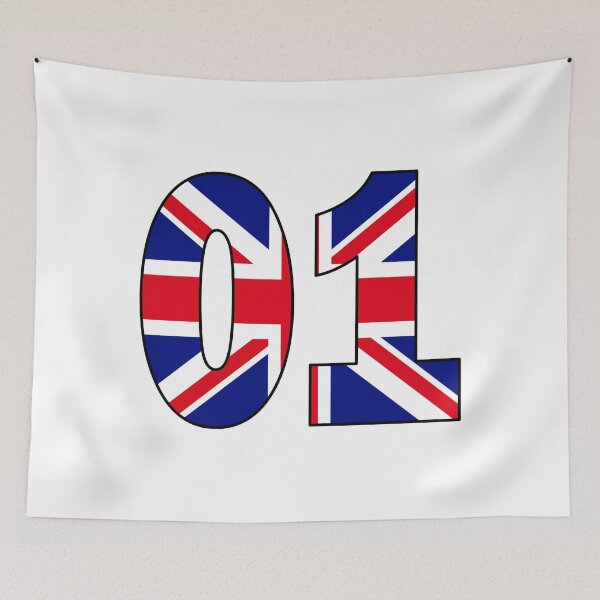 Item preview, Number 01 with UK flag on the background designed and sold by AllShirts21.