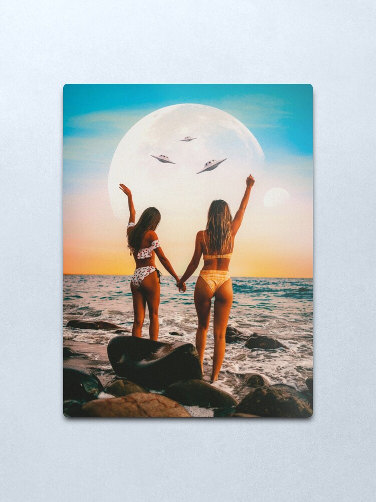 Alternate view of Here We Are, UFO! Metal Print