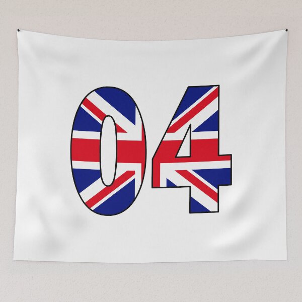 Item preview, Number 04 with UK flag on the background designed and sold by AllShirts21.