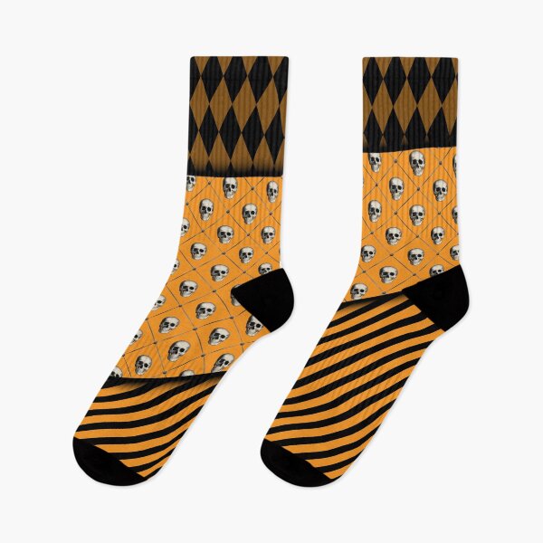 Item preview, Halloween Skull Stripe Argyle Orange and Black designed and sold by ChicagoIndigo.