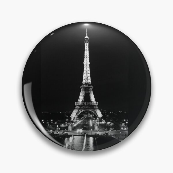 Item preview, Eiffel Tower Paris at night black and white designed and sold by SafariByMarisa.