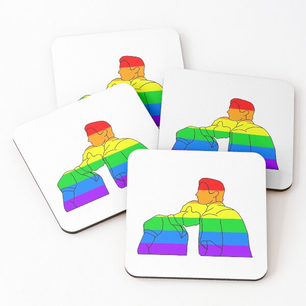 Item preview, Pride Flag Colors Timothee Chalamet and Armie Hammer Minimalist Drawing designed and sold by 420igor.