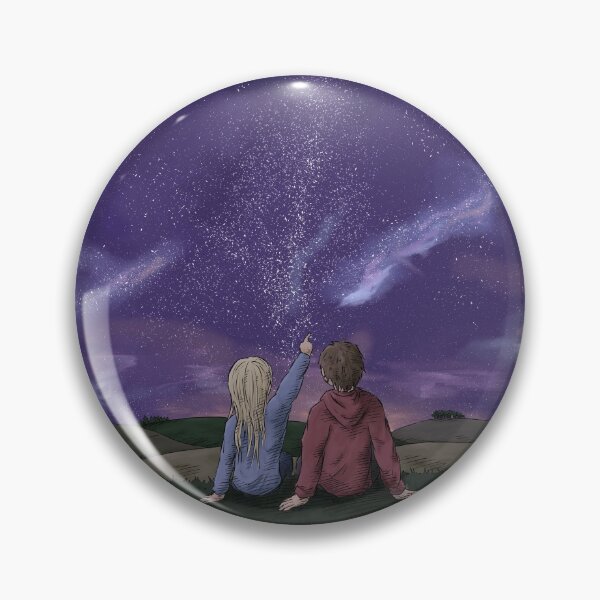 Aperçu de l'œuvre Couple d'amis Stargazing Galaxy Night créée et vendue par PhoenixGrayson.