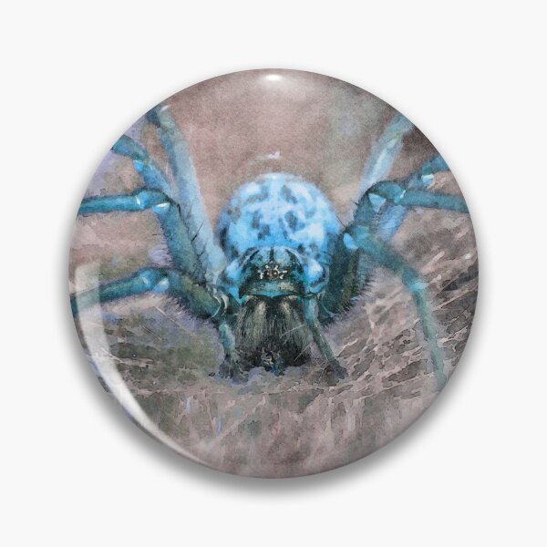 Item preview, Blue Abstract Huntsman Spider Watercolor Painting designed and sold by DebiPhillips.