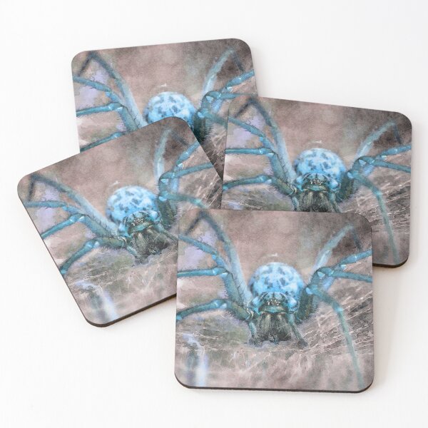 Item preview, Blue Abstract Huntsman Spider Watercolor Painting designed and sold by DebiPhillips.
