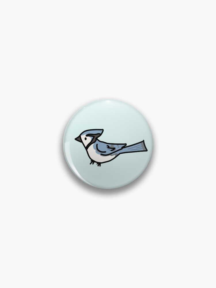 Blue Jay Doodle Tiny and Cute Pin for Sale by bassoongirl123