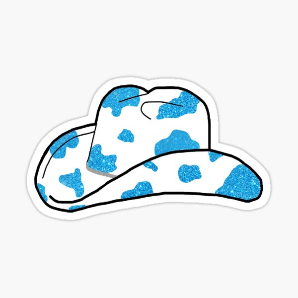 "light blue glitter cowboy hat " Sticker by BrightDesignss Redbubble
