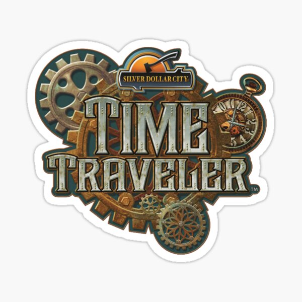 Time Traveler Silver Dollar City Sticker