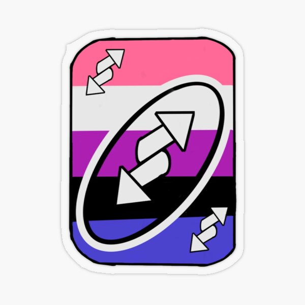 Nonbinary Enby Sticker - Non Binary Uno Reverse Card Emoji,Non