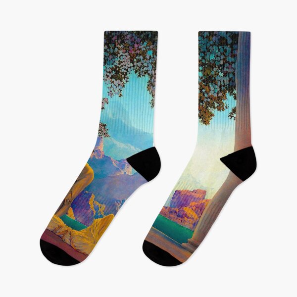 Item preview, Daybreak- Maxfield Parrish, Surreal, Psychedelic 1920s Painting designed and sold by OceanSand.