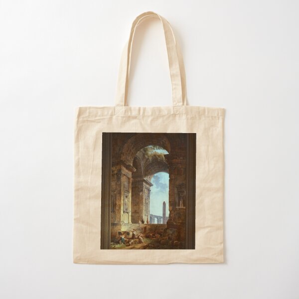 Ruins With An Obelisk In The Distance Old Masters Fine Art Reproduction Cotton Tote Bag
