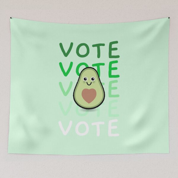 Item preview, Vote Green Avocado Gradient kawaii artwork designed and sold by CreatedbyJR.