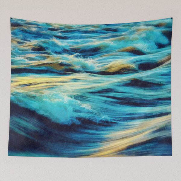 Item preview, Abstract Watercolor Ocean Waves Painting designed and sold by DebiPhillips.