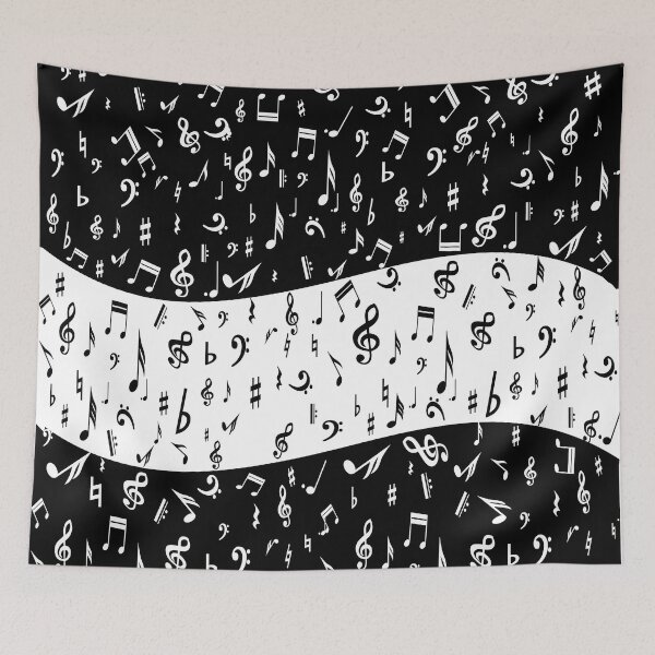 Aperçu de l'œuvre Vague de musique noire et blanche créée et vendue par Auslandesign.