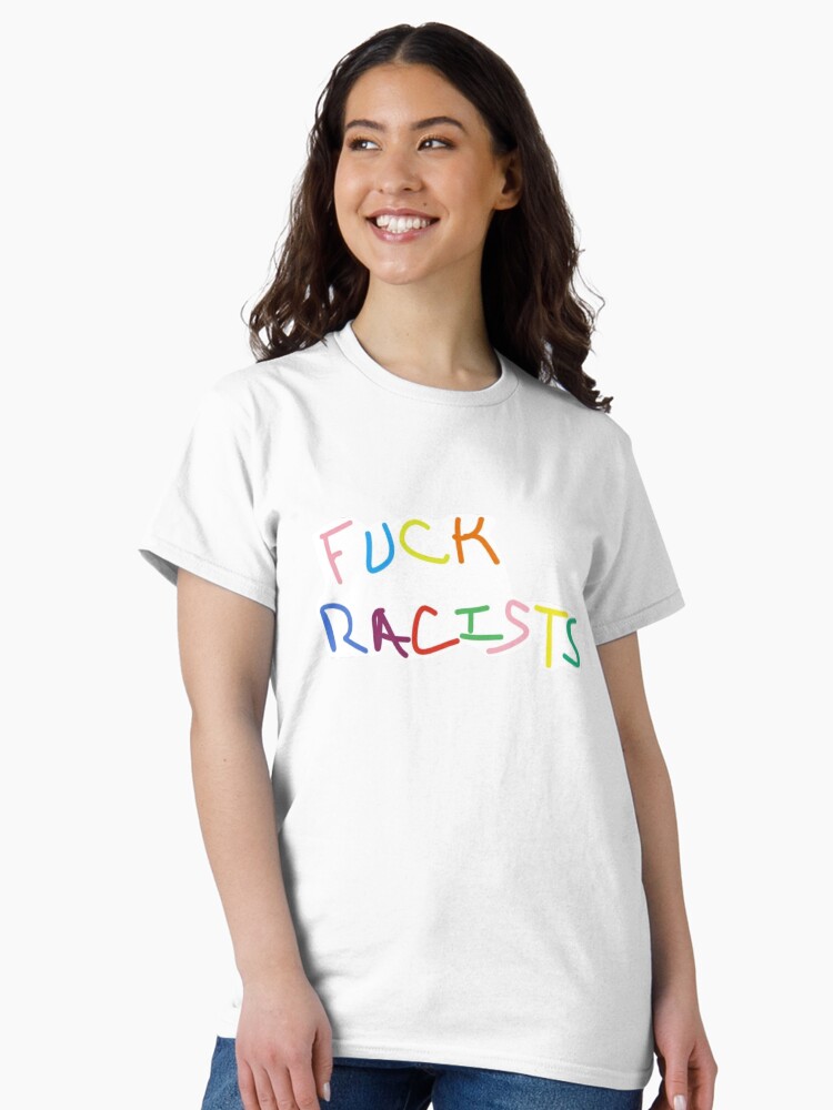 Imagen 1 de 7, Camiseta clásica con la obra follar racistas diseño de escritura a mano, diseñada y vendida por annasantermans.