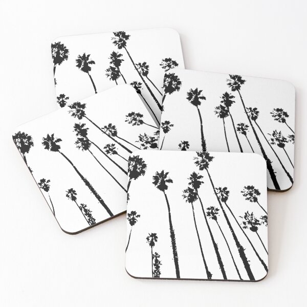 Palm Tree Silhouette Coasters (Set of 4)