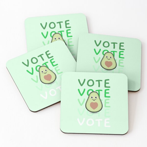 Item preview, Vote Green Avocado Gradient kawaii artwork designed and sold by CreatedbyJR.