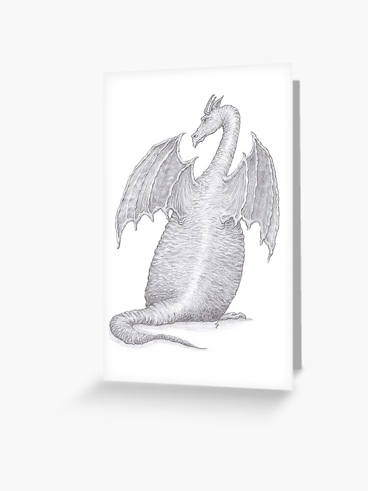 Drache Bleistiftzeichnung Grusskarte Von Lucydreams Redbubble