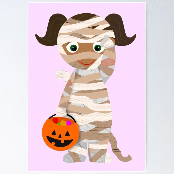 Item preview, Mummy Girl Trick or Treat Design Medium Skin Brown Hair designed and sold by MCIllustration.