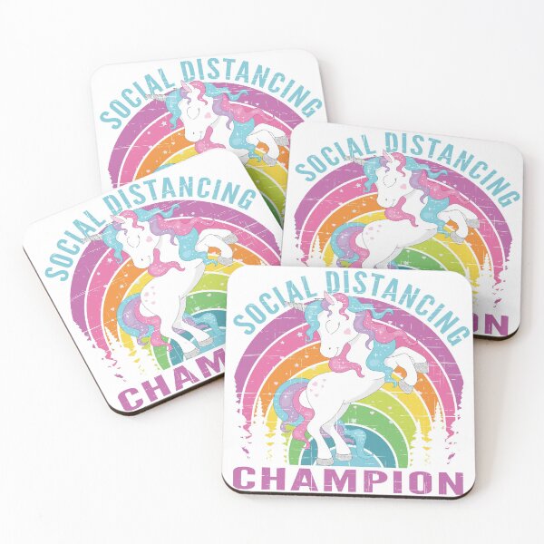 Item preview, Social Distancing Champion Unicorn  designed and sold by crimsontreasure.
