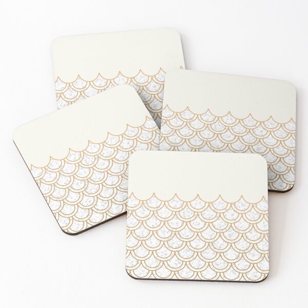 Item preview, Modern minimalist cream & gold fish scales pattern designed and sold by Identity Club Co.