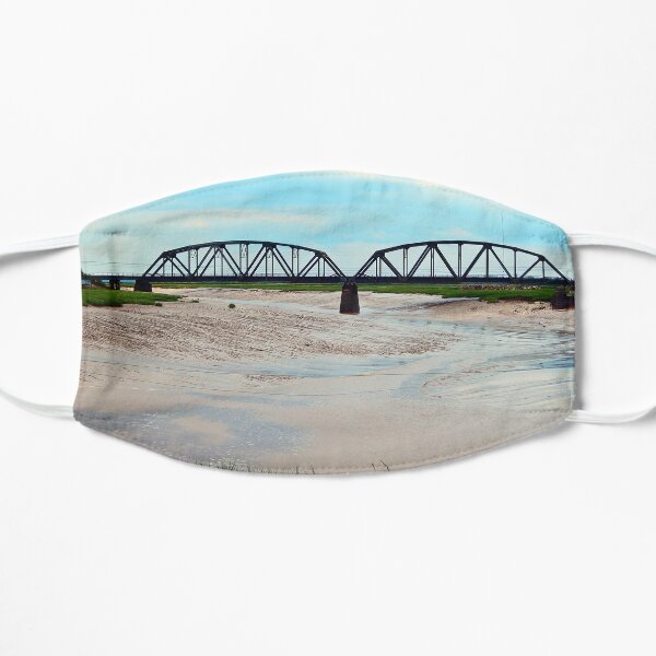 Low Tide at the Sackville Train Bridge Flat Mask