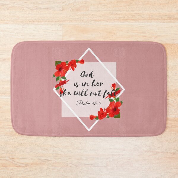 Item preview, God is in Her She will not Fall- Jesus and faith- Bible Verse designed and sold by EvaWolf.