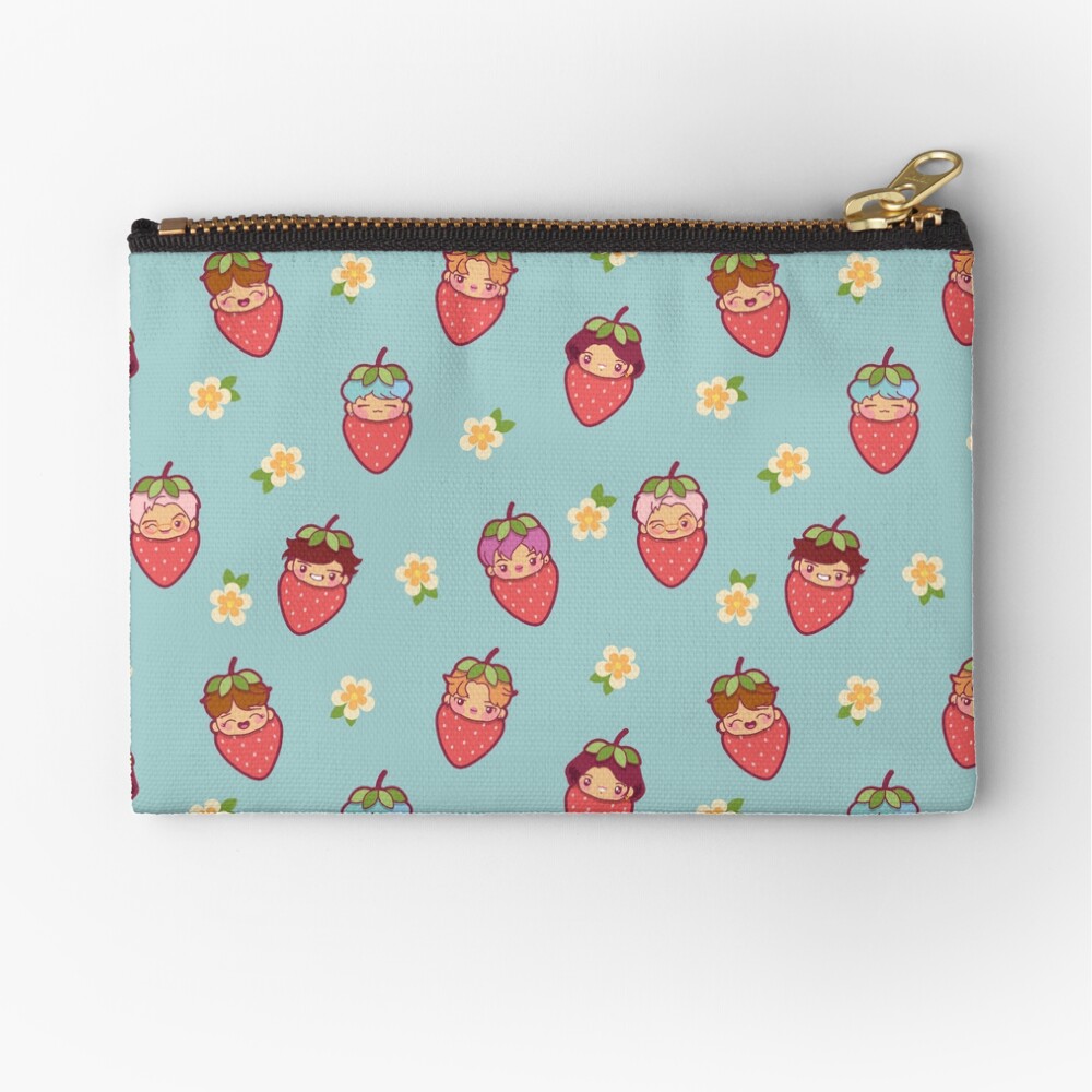 BTS Strawberry Patch ~Pouches & Pillows~ Zipper Pouch