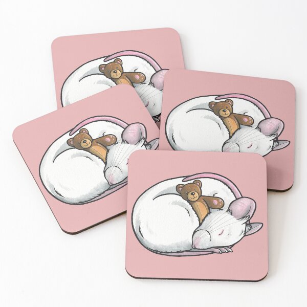 Item preview, Sleeping white mouse designed and sold by animalartbyjess.