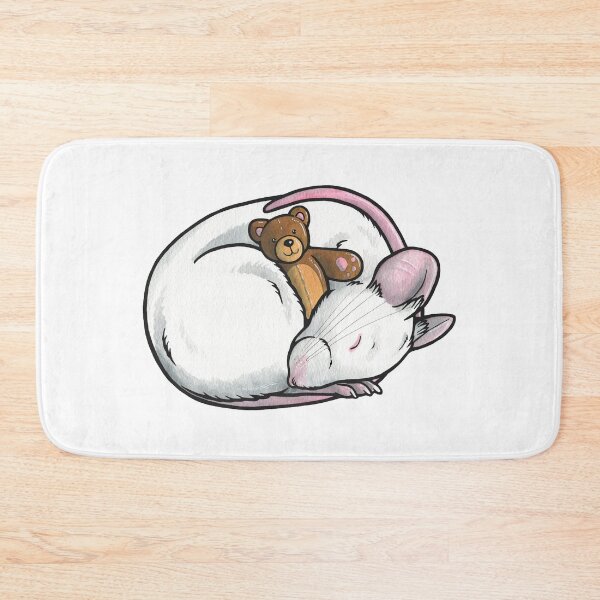 Item preview, Sleeping white mouse designed and sold by animalartbyjess.