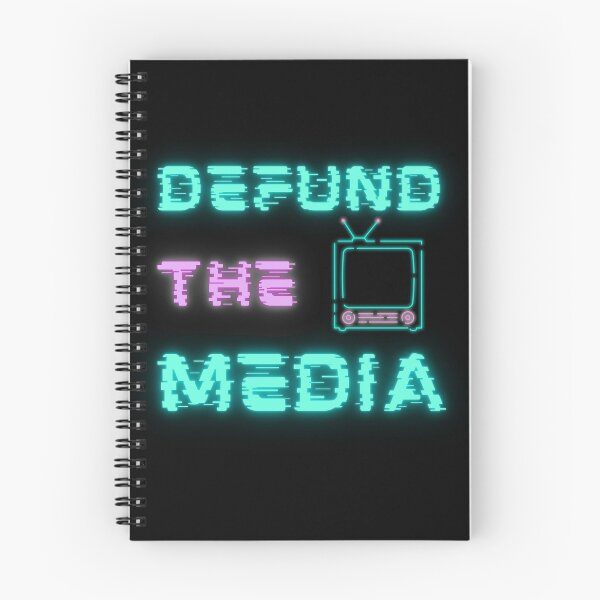 Item preview, Defund the media, text, neon, captions, pink, green, blue, tv, politic,  designed and sold by NiceSign.