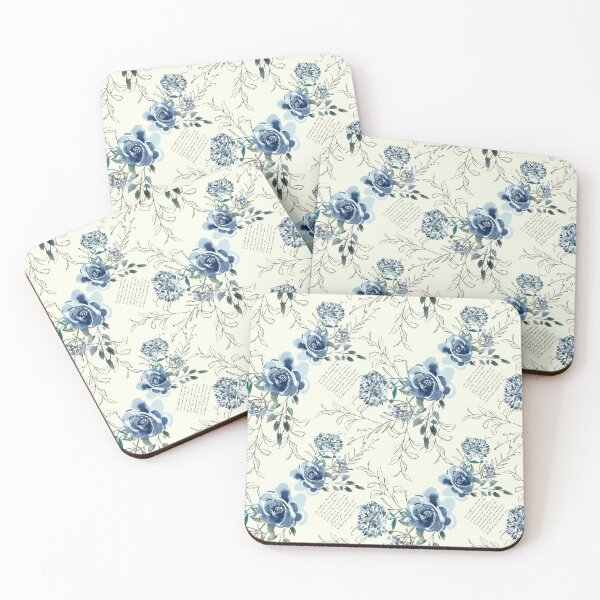 Item preview, Vintage Blue Roses Romantic Victorian Pattern I designed and sold by © Maya Lavda || wocado.
