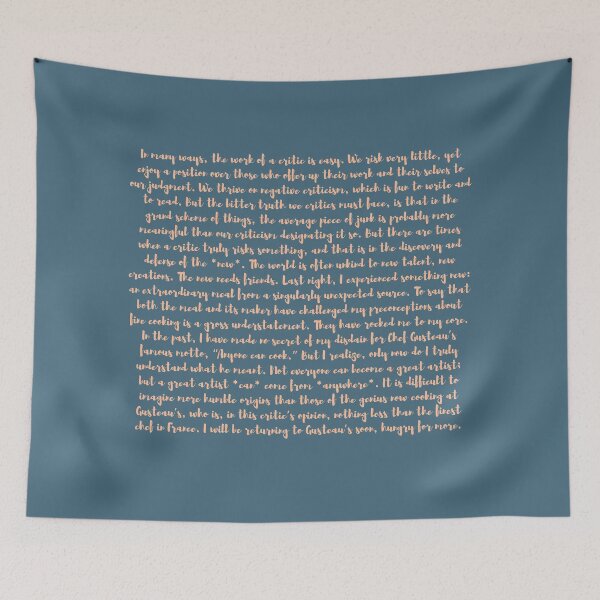Item preview, Anton Ego Critic Quote Hungry For More Ratatouille designed and sold by Sunny Collections.