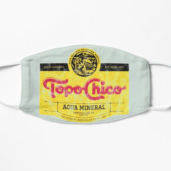 Topo Chico agua mineral worn and washed logo (sparkling mineral water) Flat Mask