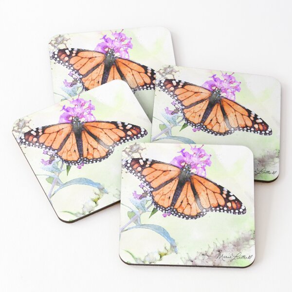 Item preview, Monarch Butterfly Garden Watercolor Painting designed and sold by littrellart.