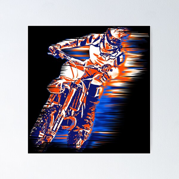 Item preview, Motocross Rider Orange and Blue designed and sold by Mary Tracy.