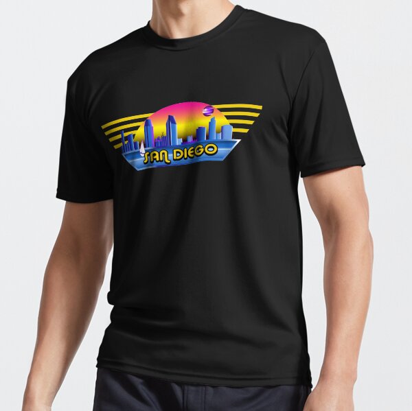 San Diego Landscape Eighties Style Active T-Shirt