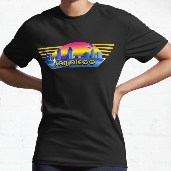 San Diego Landscape Eighties Style Active T-Shirt