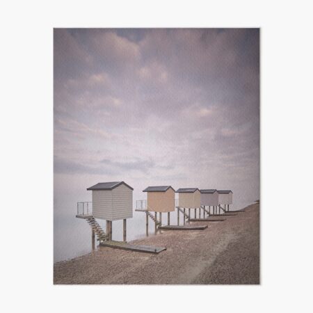 Beach Huts Standing on the Edge Art Board Print