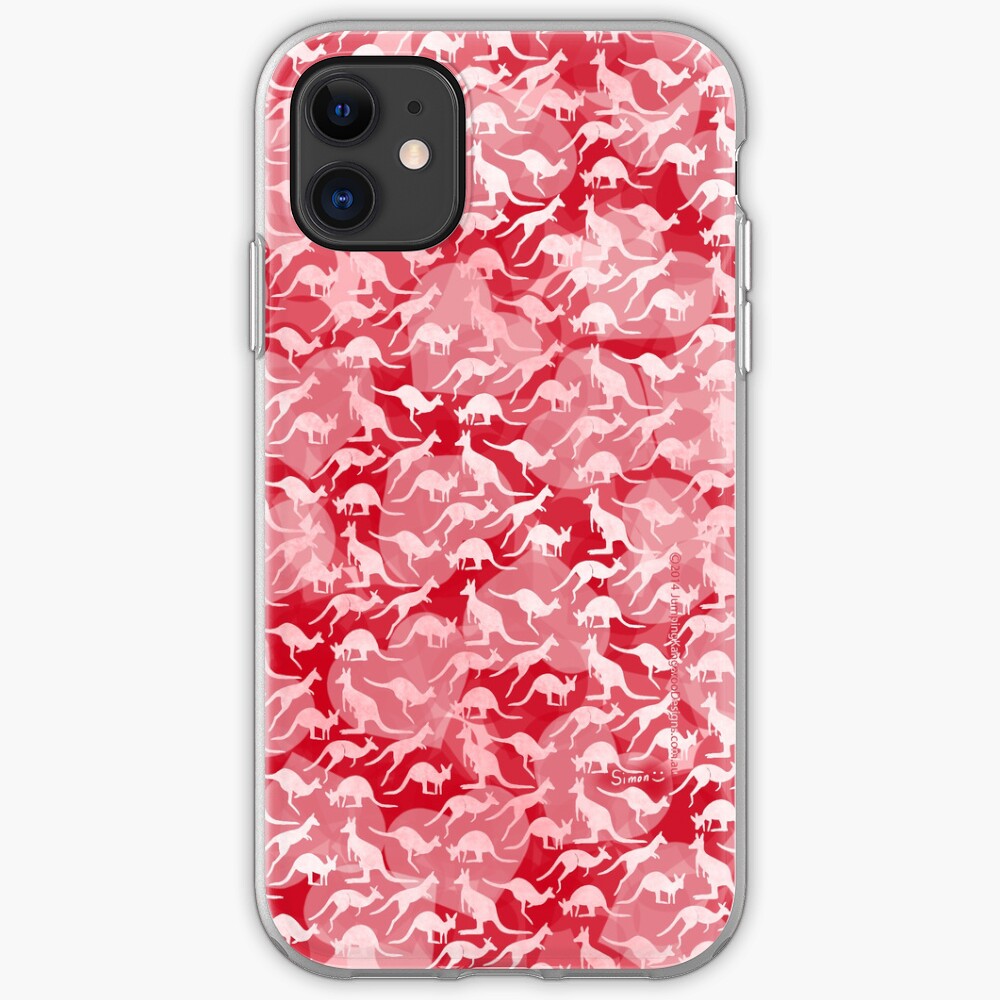Pink Kangaroos on Harts Bakground iPhone Case & Cover