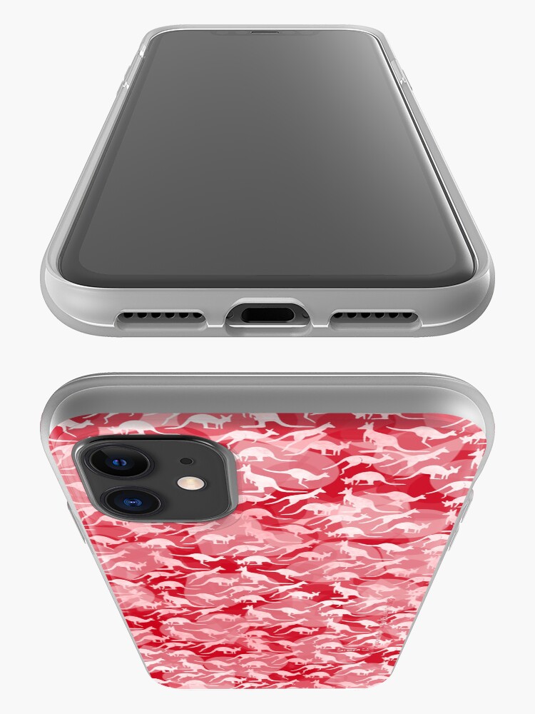 Alternate view of Pink Kangaroos on Harts Bakground iPhone Case & Cover