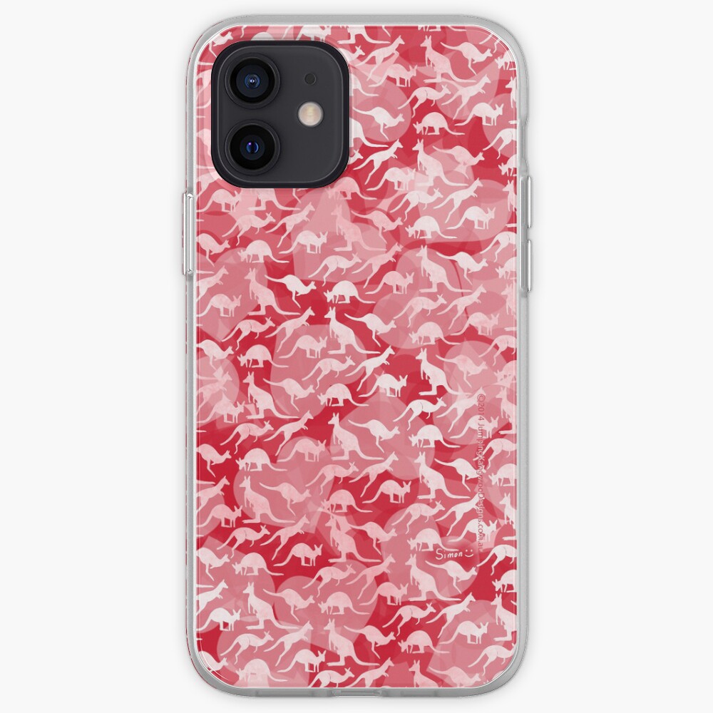 Pink Kangaroos on Harts Bakground iPhone Case & Cover