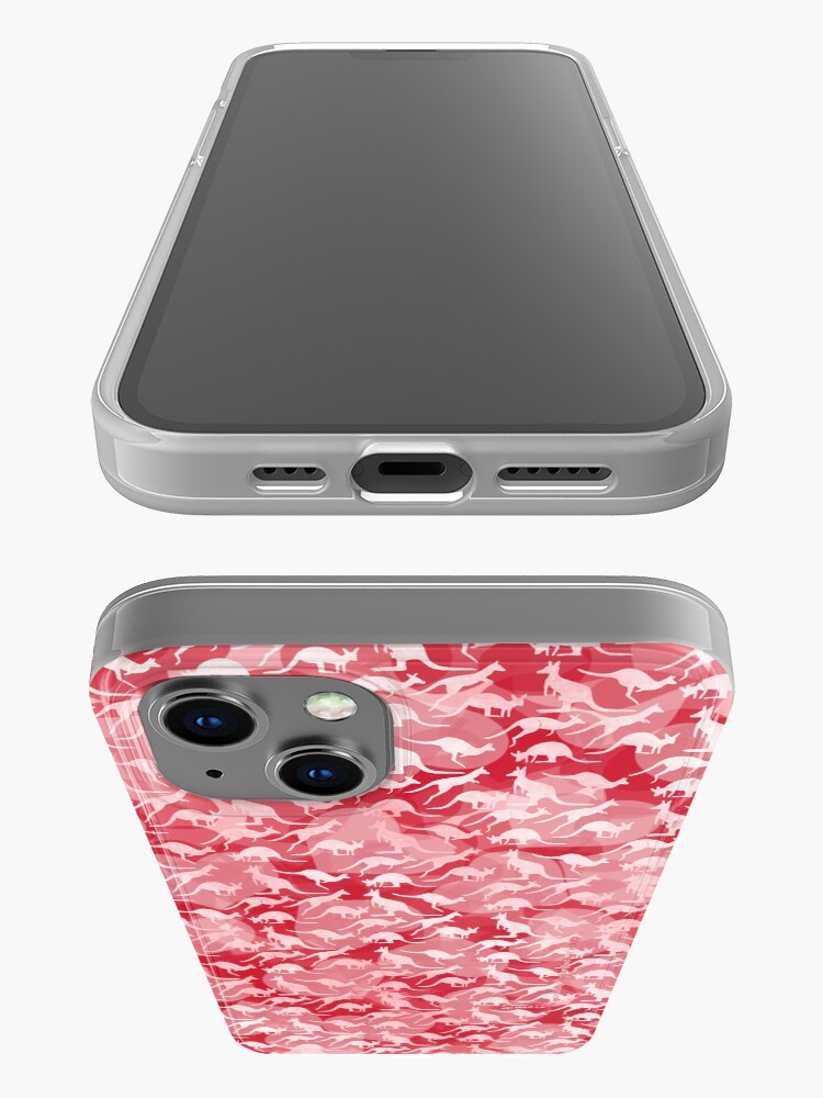 Alternate view of Pink Kangaroos on Harts Bakground iPhone Case