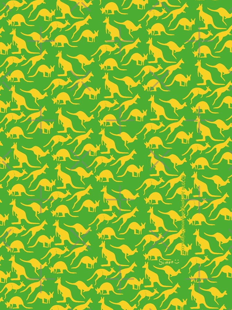 Australian colours Kangaroos - gold and green by JumpingKangaroo