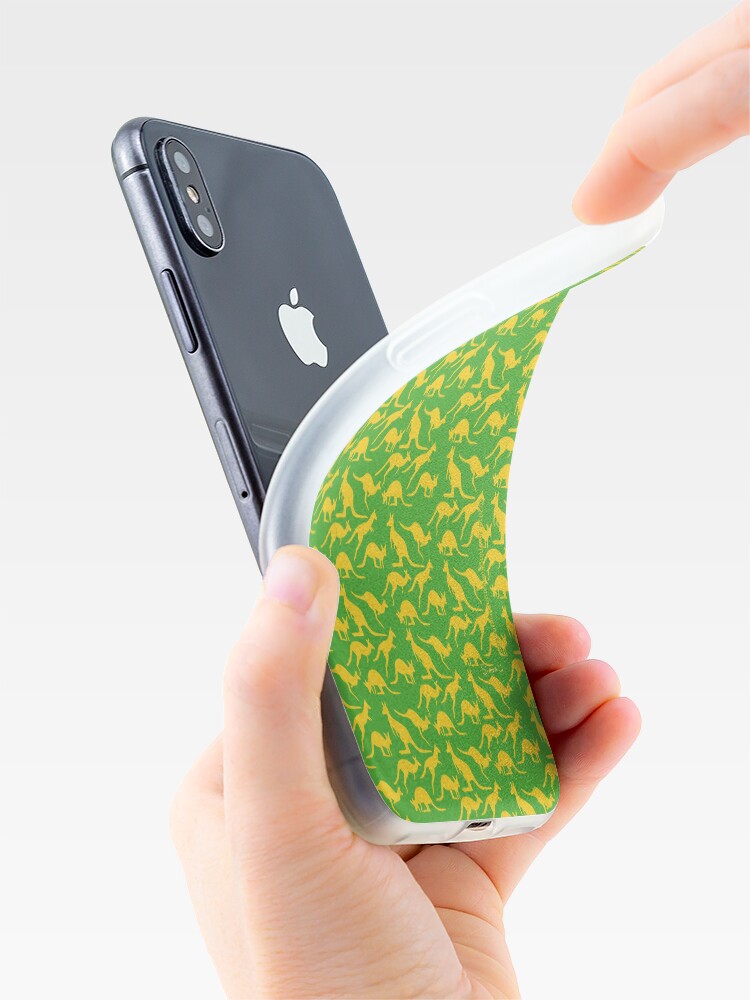 Alternate view of Australian colours Kangaroos - gold and green iPhone Case